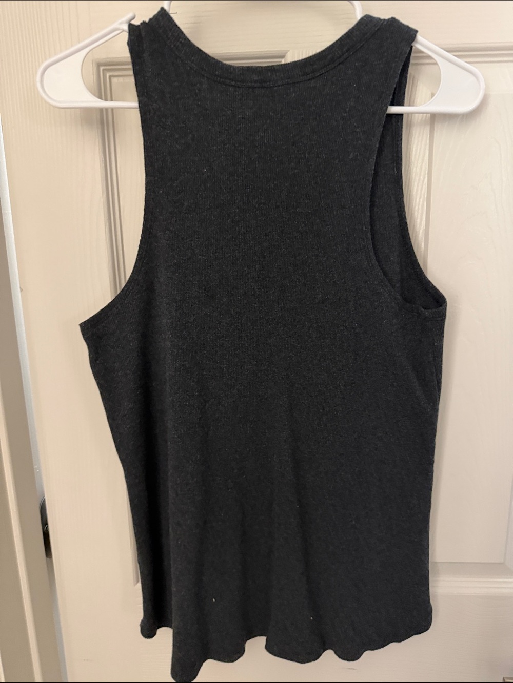 Shyanne Charcoal V-Neck Tank with Colorful Floral Embroidery - Picture 4 of 4